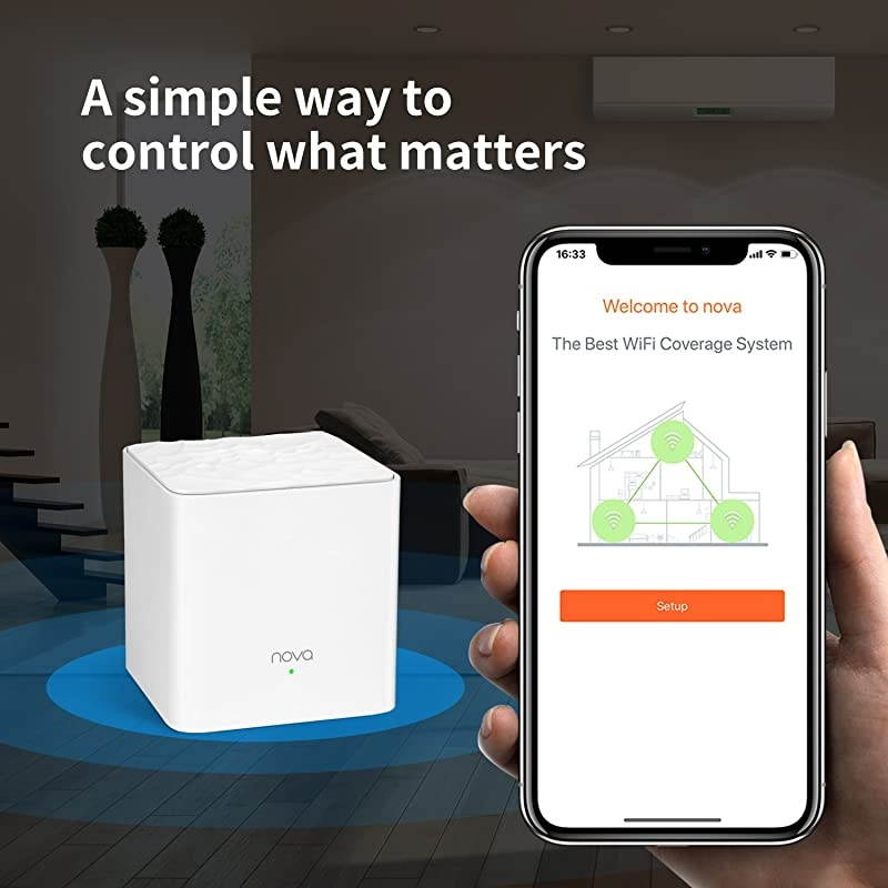 Whole Home Mesh WiFi System Dual Band AC1200 Router Replacement for SmartHomeWorks with  Alexa for 4500 sqft 5+ Room Coverage MW3 3PK
