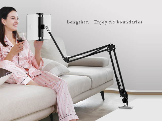 Cell Phone Holder, Phone Clip Holder Clamp for Desk,Universal Phone Stand Holder Mount Flexible 360&deg; Rotation,Long Arm Bracket for 3.5-10.6 inches Phones Mobile Stand for Bed, Office, Kitchen