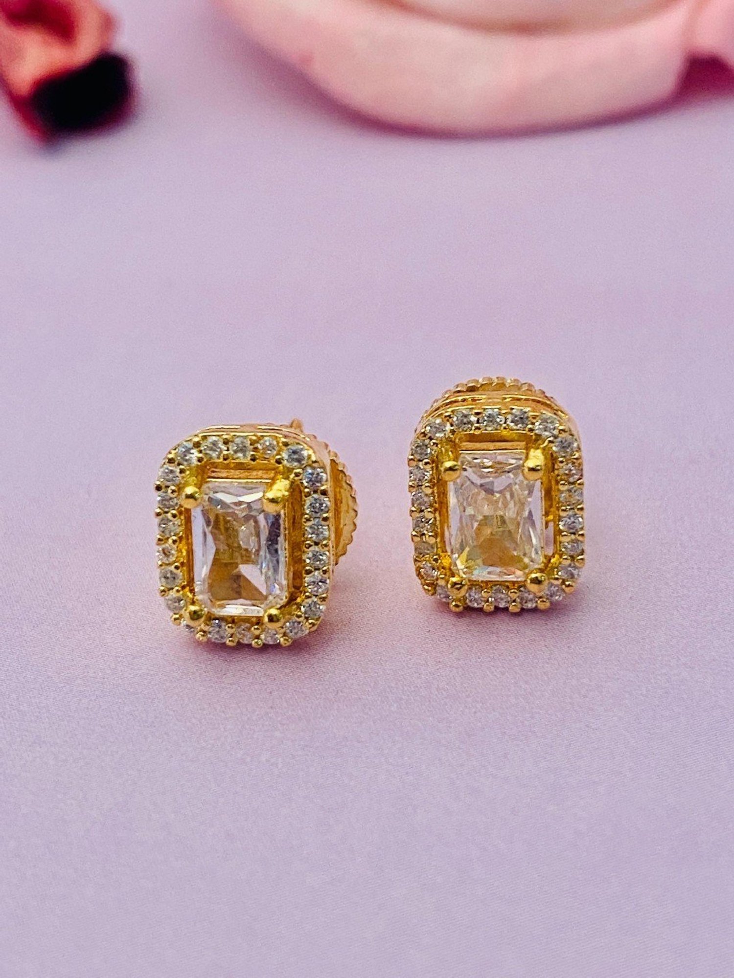 Abdesigns Bewitching High Quality Gold-Plated CZ Stud Earrings