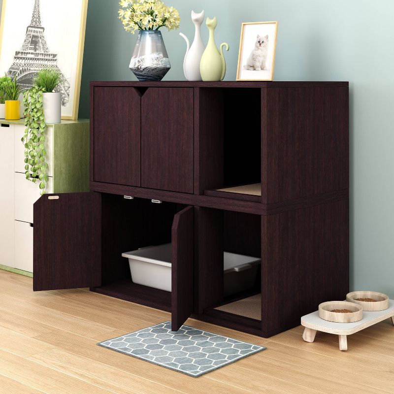 K&H Pet Products 3994 Thermo Outdoor Water Resistant Safe Escape Heated Kitty House with 2 Door Flaps For Feral and Outdoor Cats, Barn Red, Black