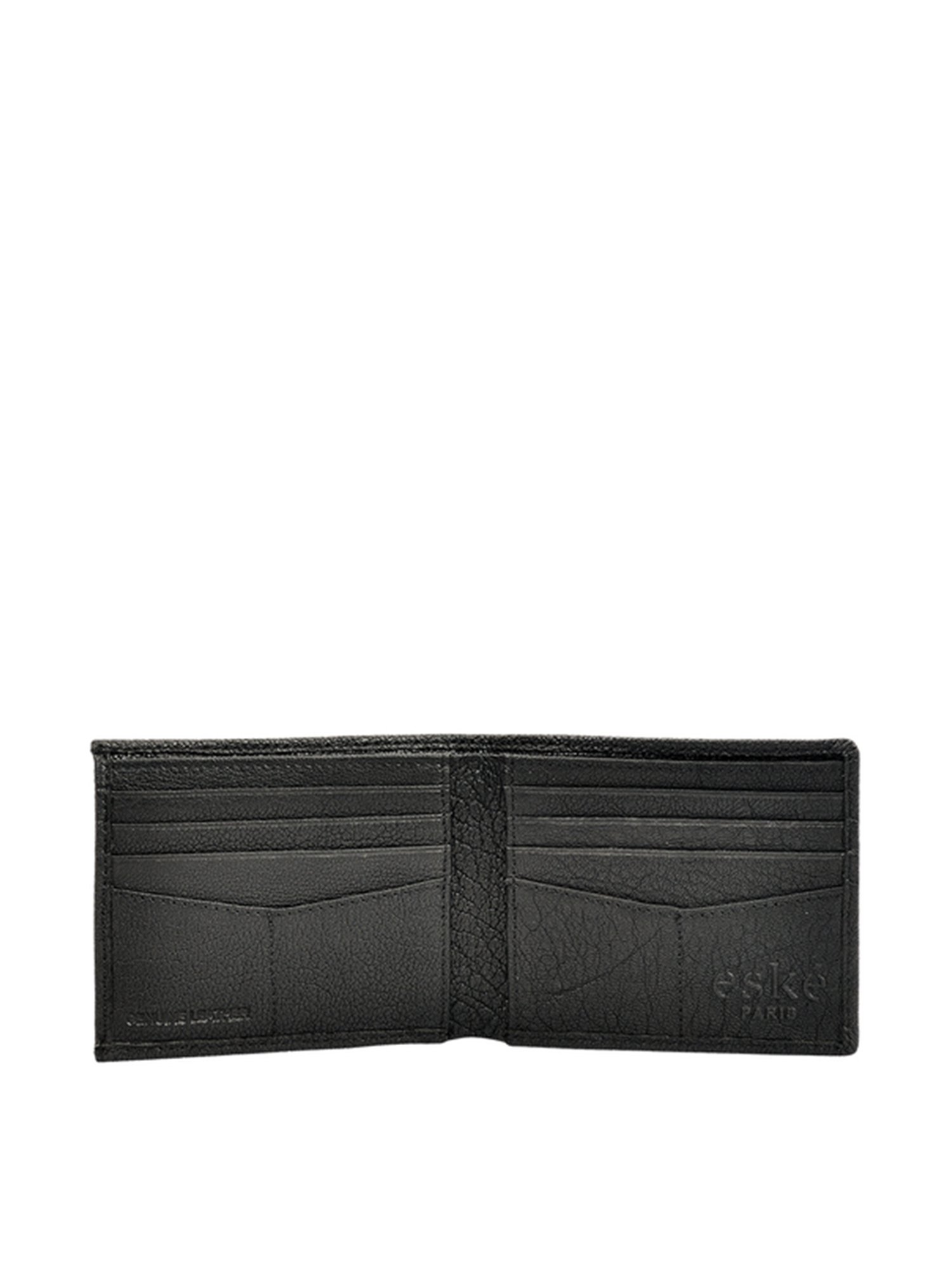 Eske Wyatt Black Casual Leather Bi-Fold Wallet for Men