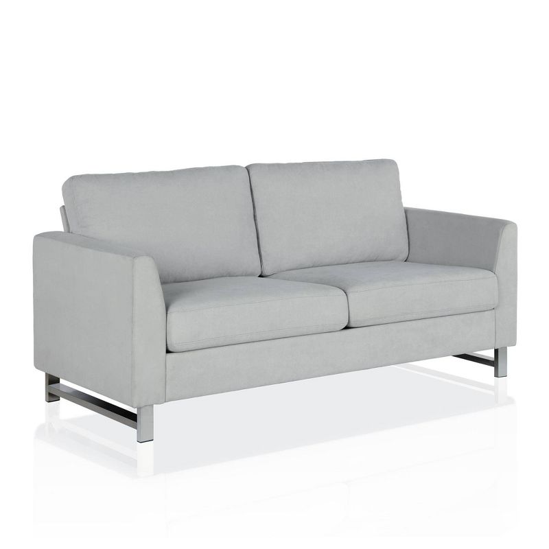 Dante Sofa with Chrome Legs Light Gray - CosmoLiving by Cosmopolitan