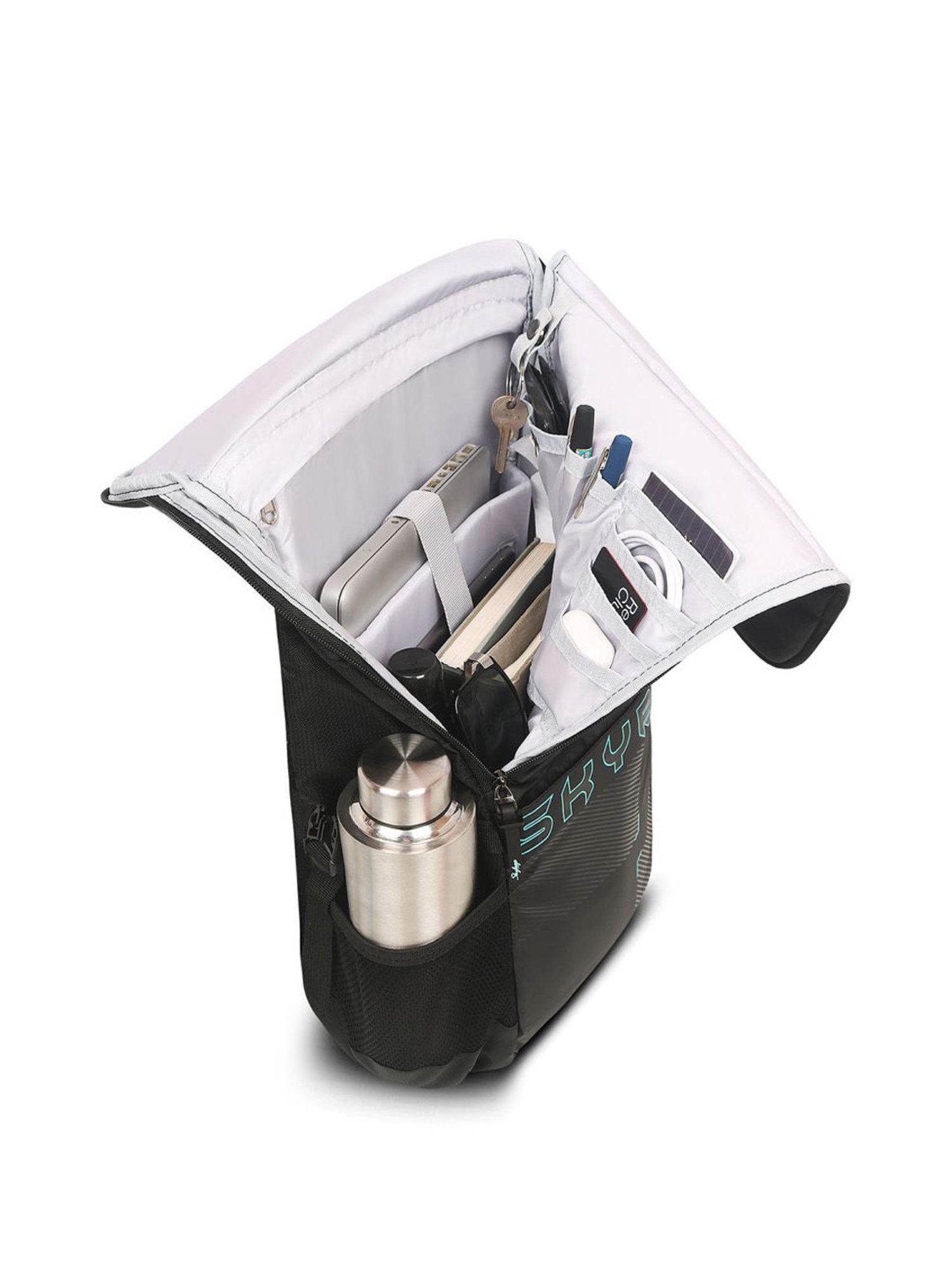 Skybags Xelius Plus 01 Black Polyester Printed Laptop Backpack - 19 Ltrs