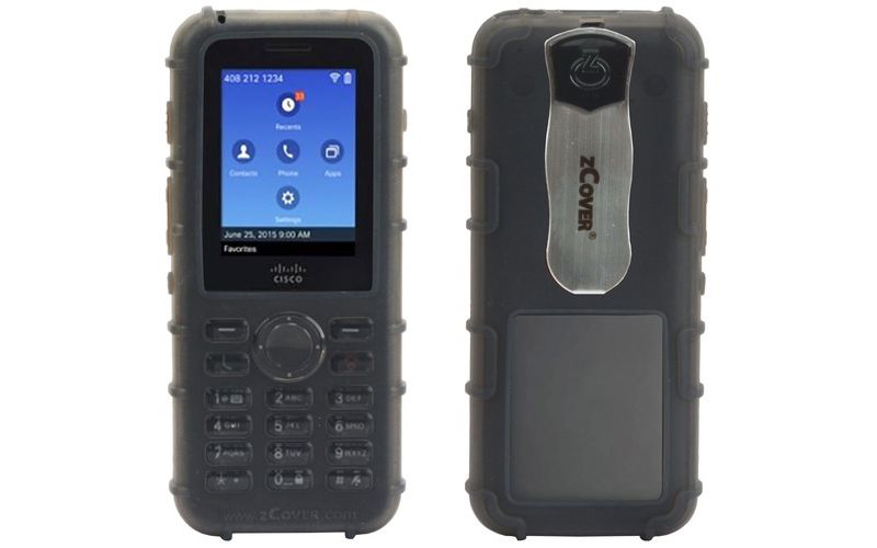 zCover Dock-in-Case Carrying Case IP Phone - Gray, Transparent - Metal Clip, Silicone Clip - Belt Clip