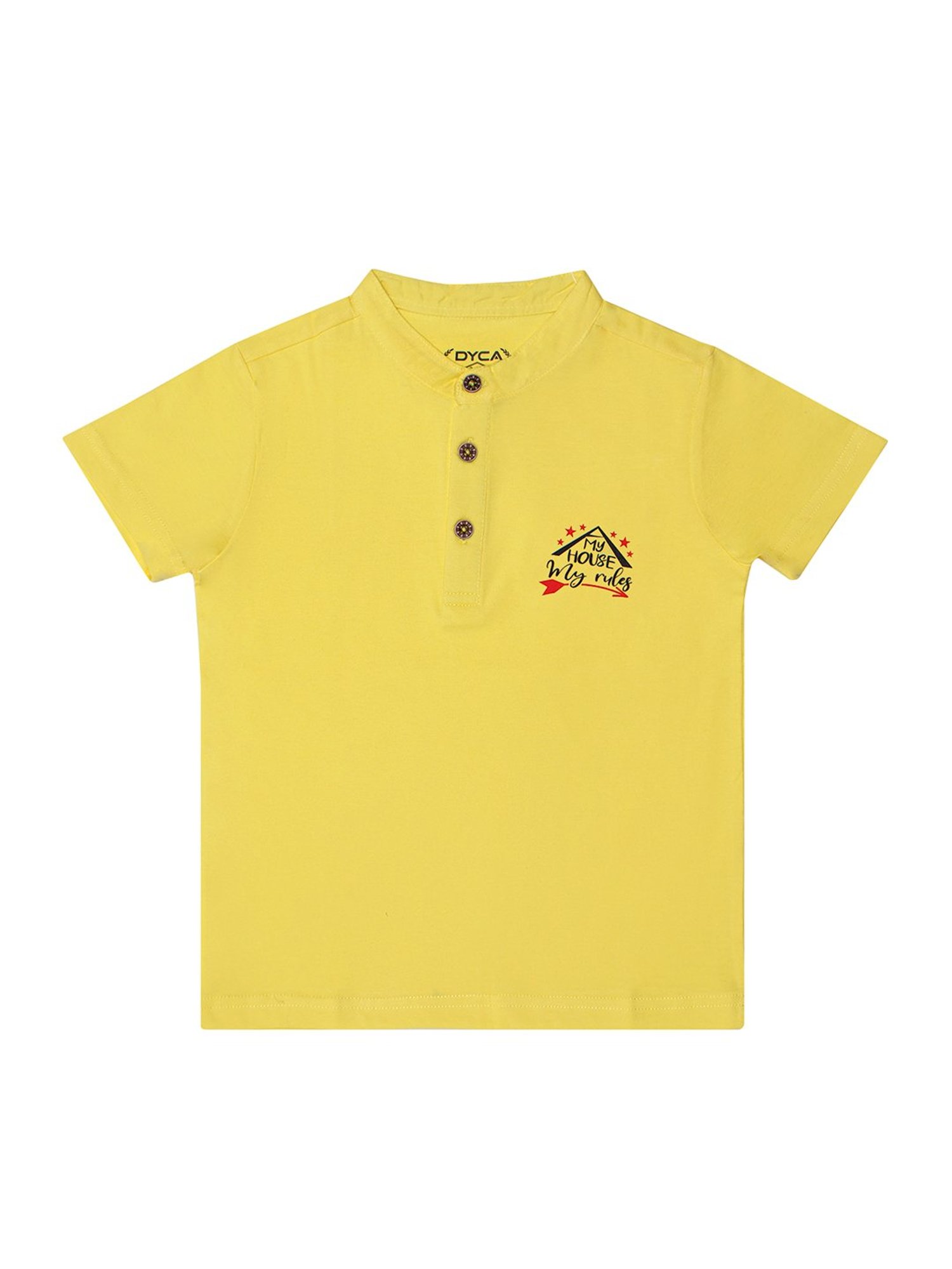 Dyca Kids Yellow Solid T-Shirt