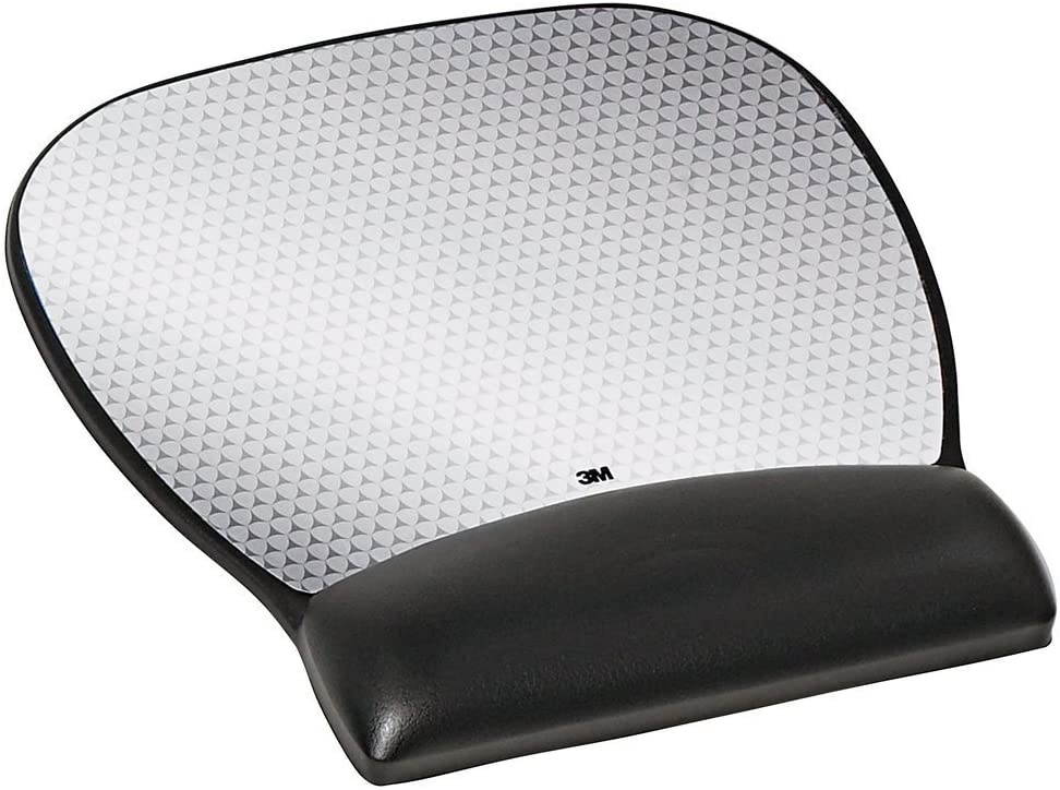 3M Precise Mouse Pad with Gel Wrist Rest, Soothing Gel Comfort with Durable, Easy to Clean Leatherette Cover, Optical Mouse Performance and Battery Saving Design, 9.2" x 8.7", Black (MW310LE)