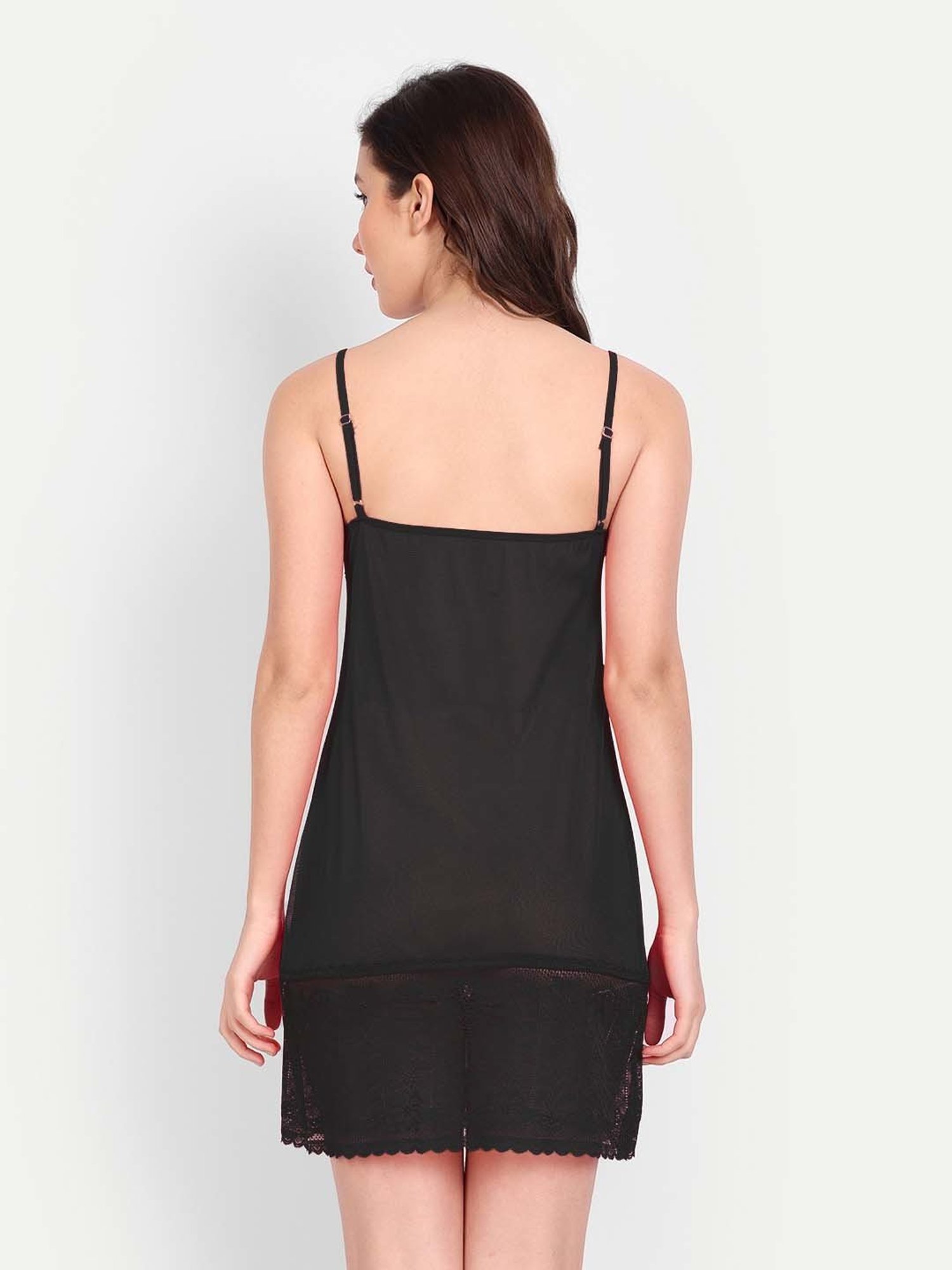 FIMS: Fashion is my Style Black & Red Lace Work Babydoll With Thong