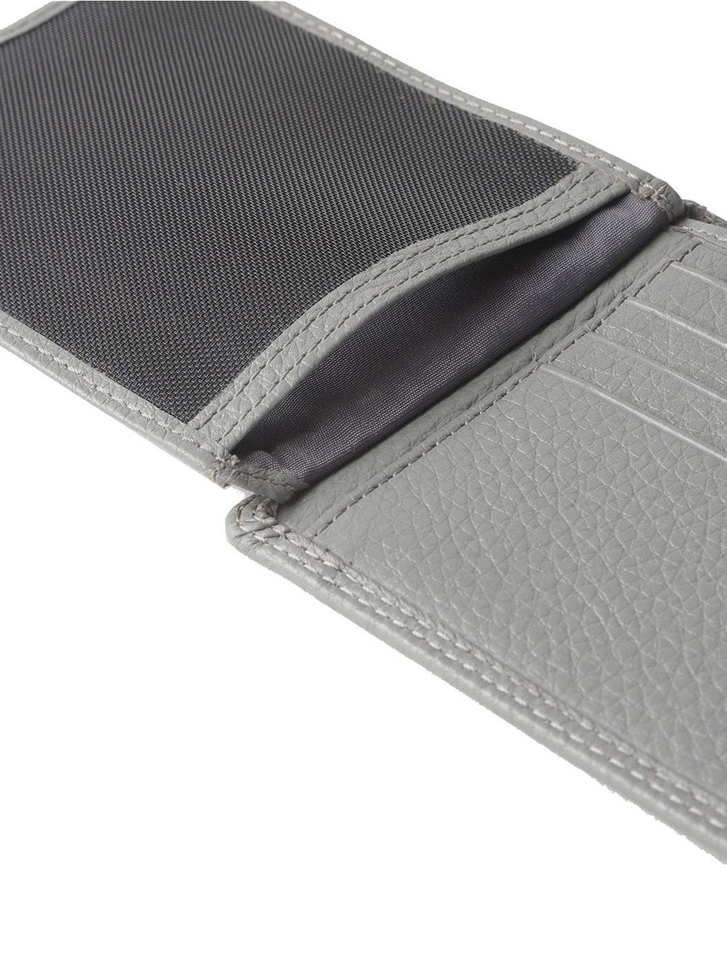 Brown Bear Grey Casual Leather Rfid Bi-Fold Wallet for Men