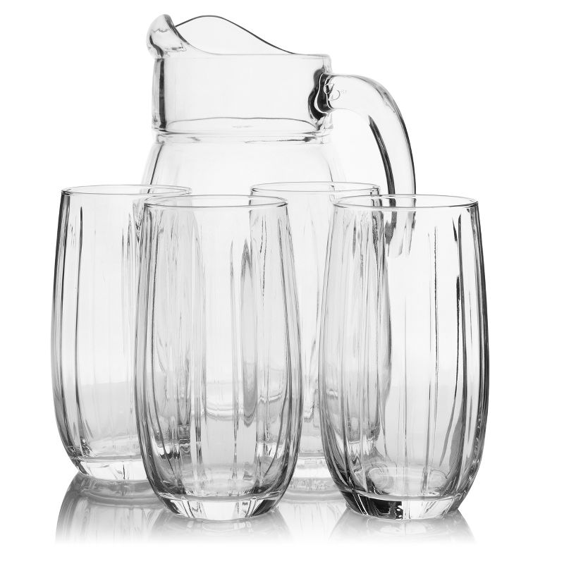 Pasabahce Linka 5 Piece Glass Pitcher and Tumbler Set