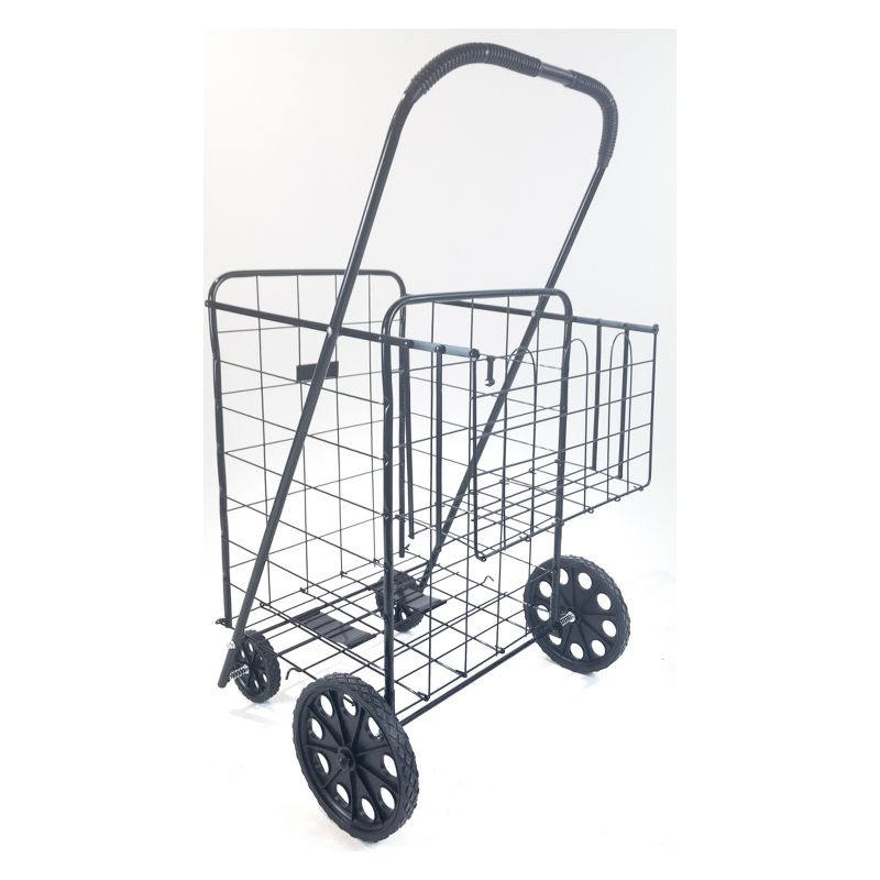 ATHome 43"X21"X3.5" Shopping Utility Storage Cart Black