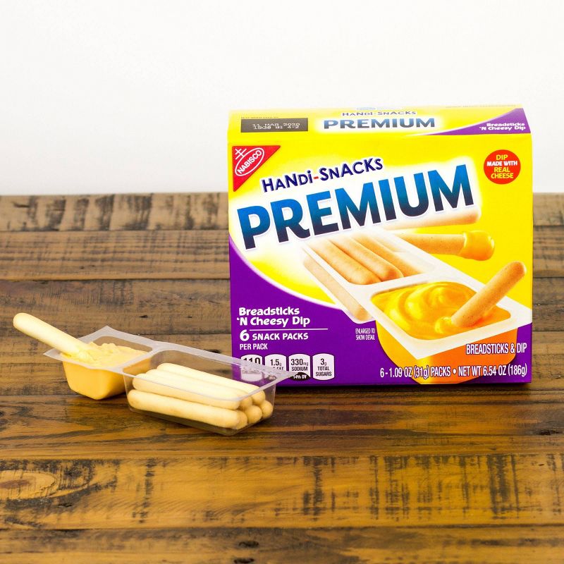 Handi-Snacks Premium Breadsticks 'N Cheese Dip - 6ct/1.09oz