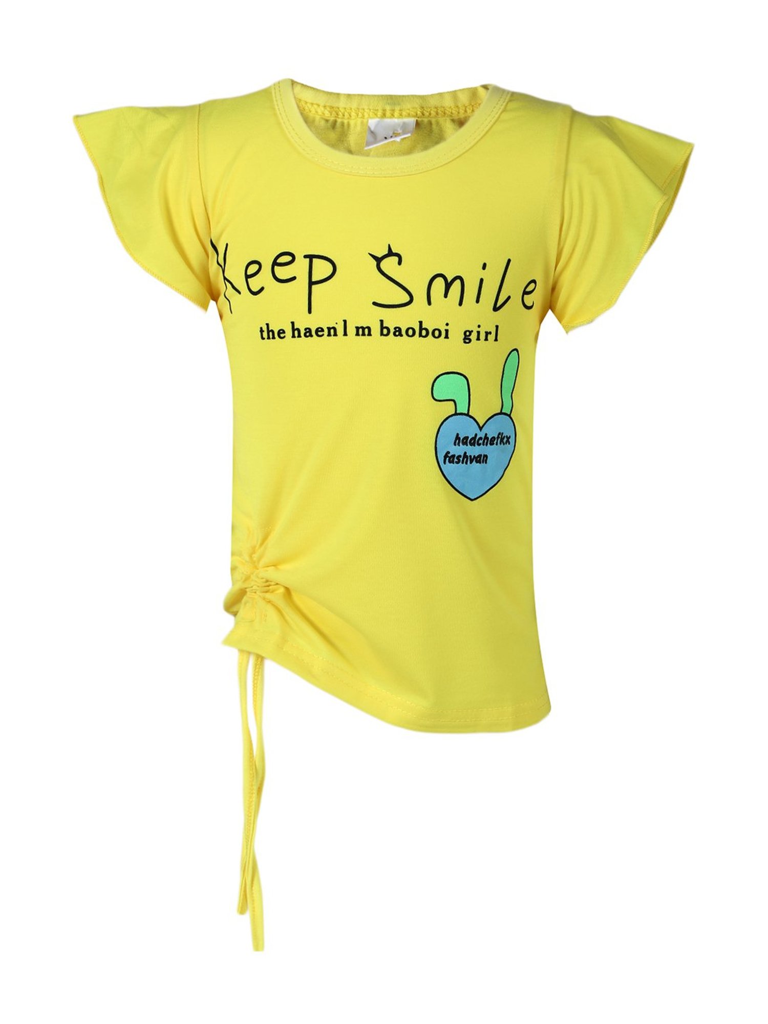 Passion Petals Kids Yellow Cotton Printed Top