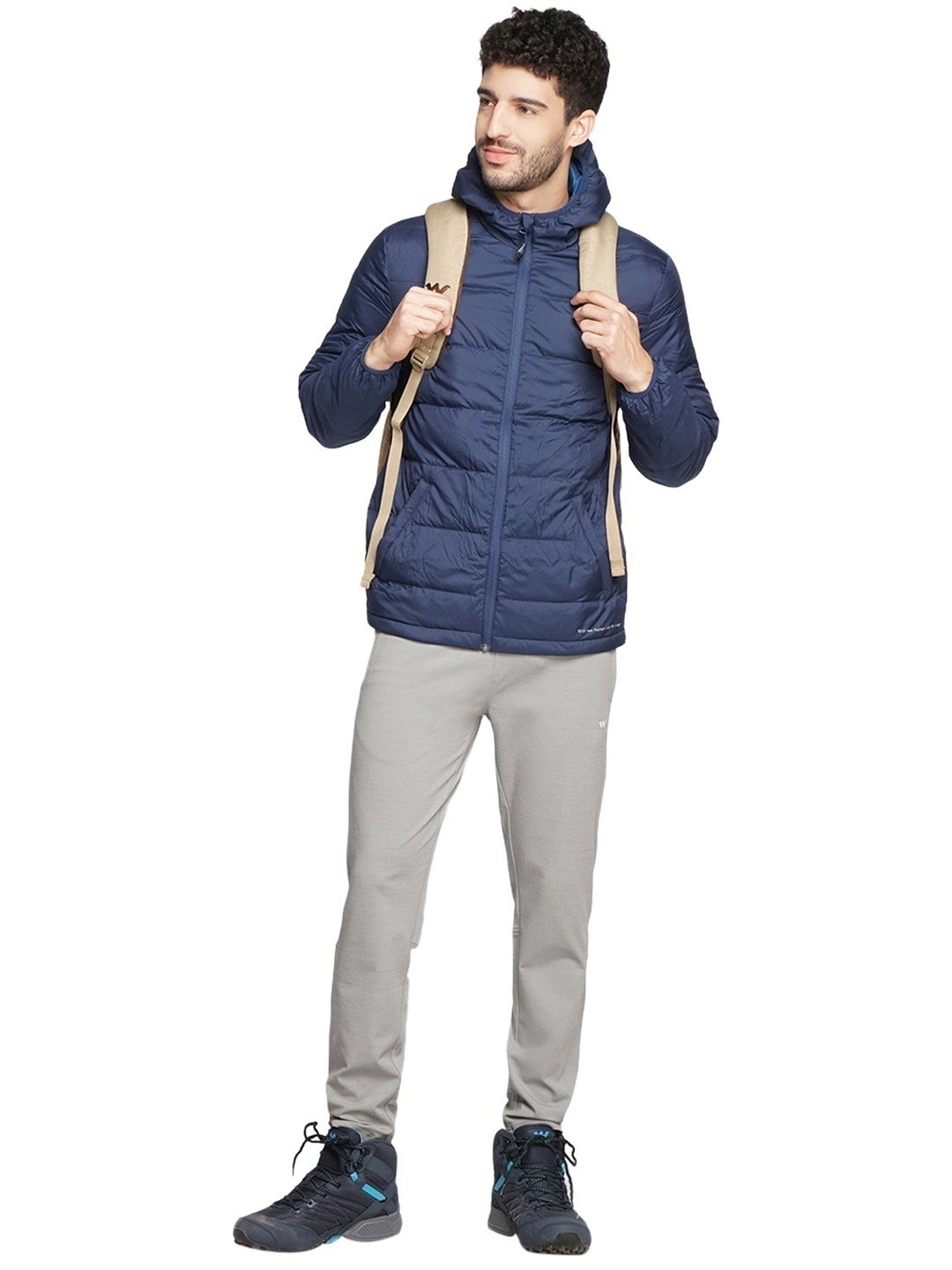 Wildcraft Navy Regular Fit Quilted Hooded Jacket