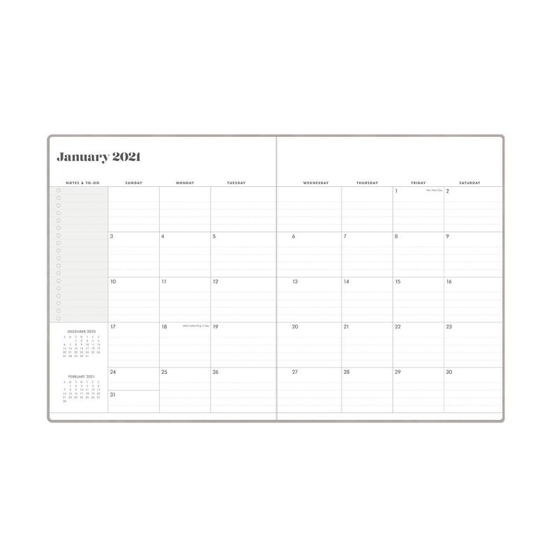 2021 The Everygirl Planner 8" x 10" Faux Leather Weekly/Monthly Bookbound Mist - Blue Sky