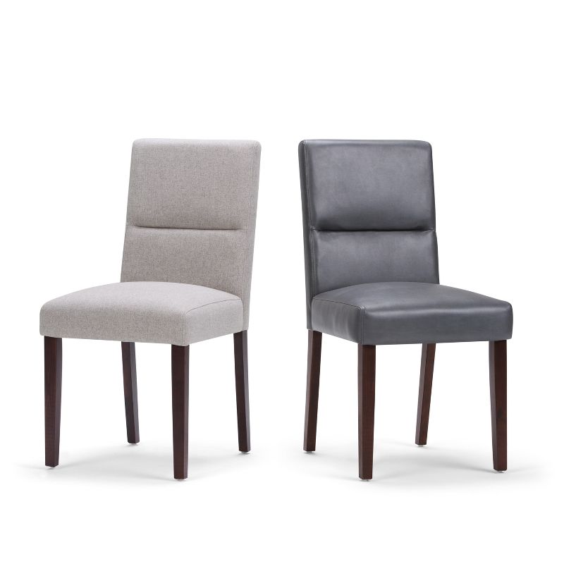 Set of 2 Seymour Parson Dining Chair Faux Leather Stone Gray - WyndenHall