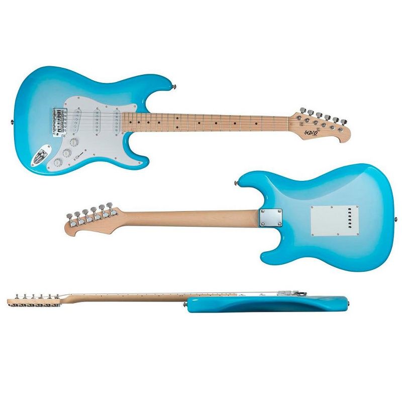 Monoprice Indio Cali Classic Electric Guitar - Blue Burst, With Gig Bag