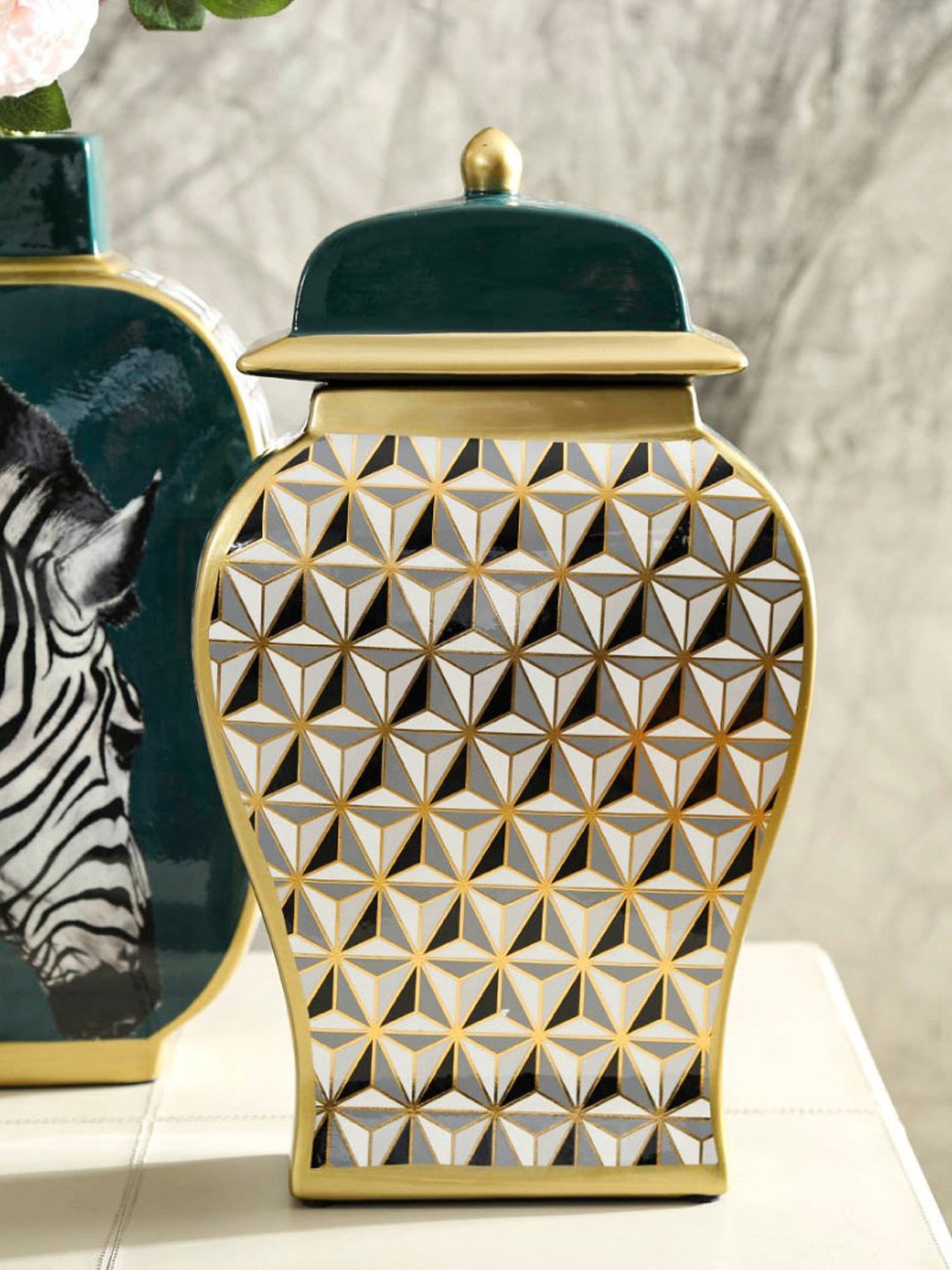 Tayhaa Brown Resin Fiery Tiger Head Showpiece