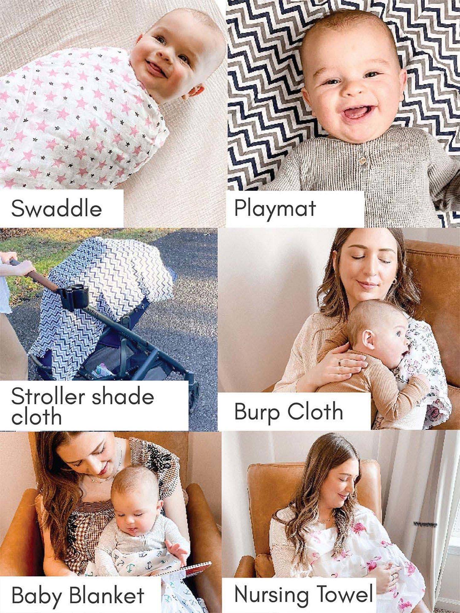 Haus & Kinder Kids White & Peach Cotton Printed Swaddle (Pack of 4)