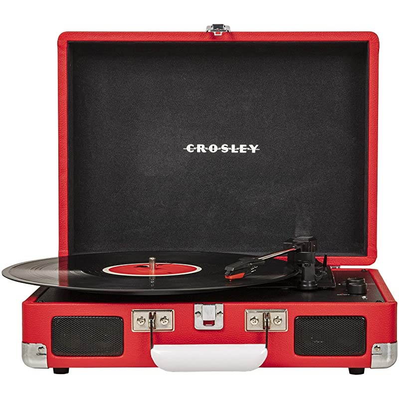 Cruiser Deluxe Vintage 3Speed Bluetooth Suitcase Turntable Red