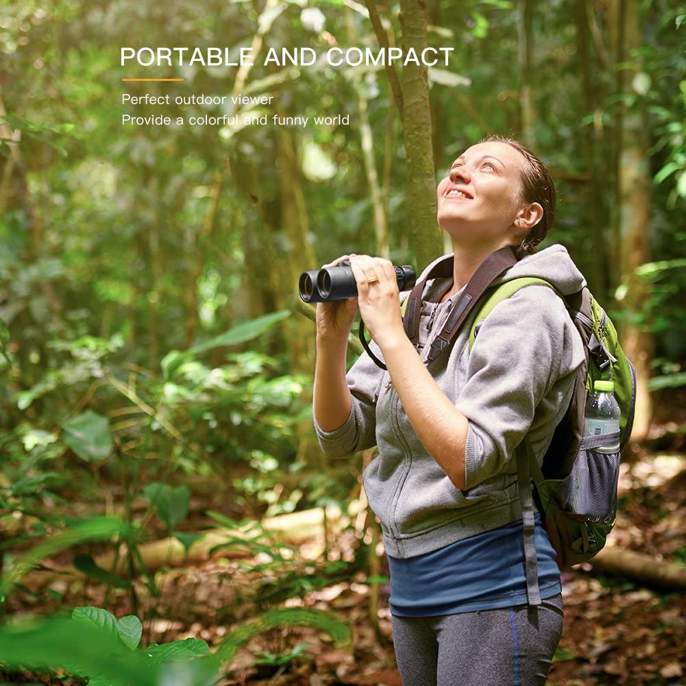 10X42 HD binoculars for adult low-light night vision, compact binoculars for bird watching, hunting, sporting events, travel, adventure and concerts, FMC lens (with smartphone adapter)