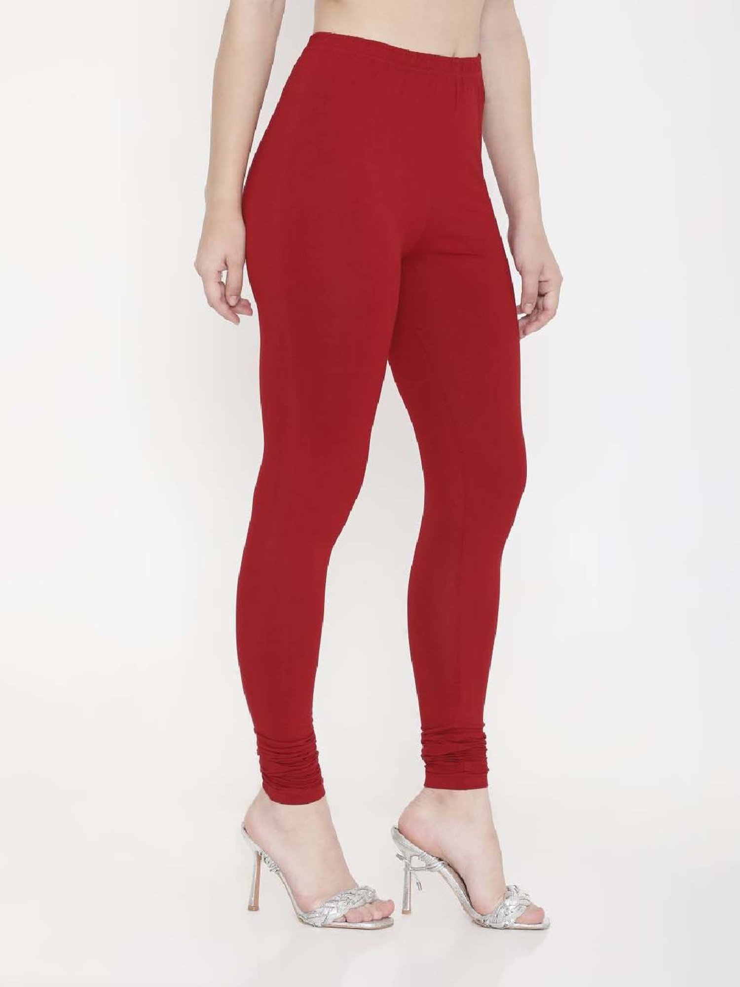FEELINGS Maroon Plain Churidar Leggings