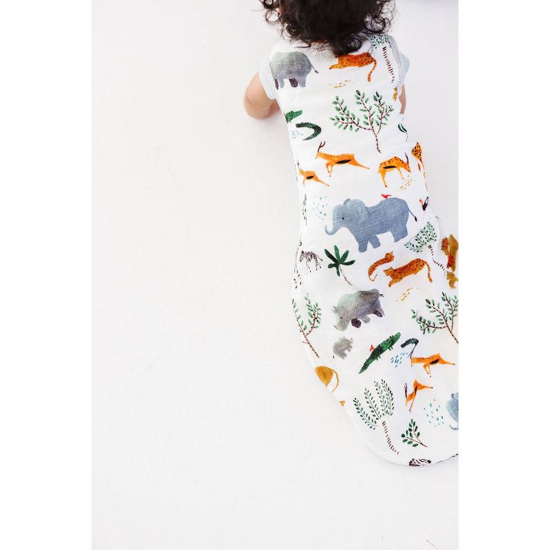 Loulou Lollipop Muslin Sleep Sack Wearable Blanket - Safari Jungle 3-12 Months