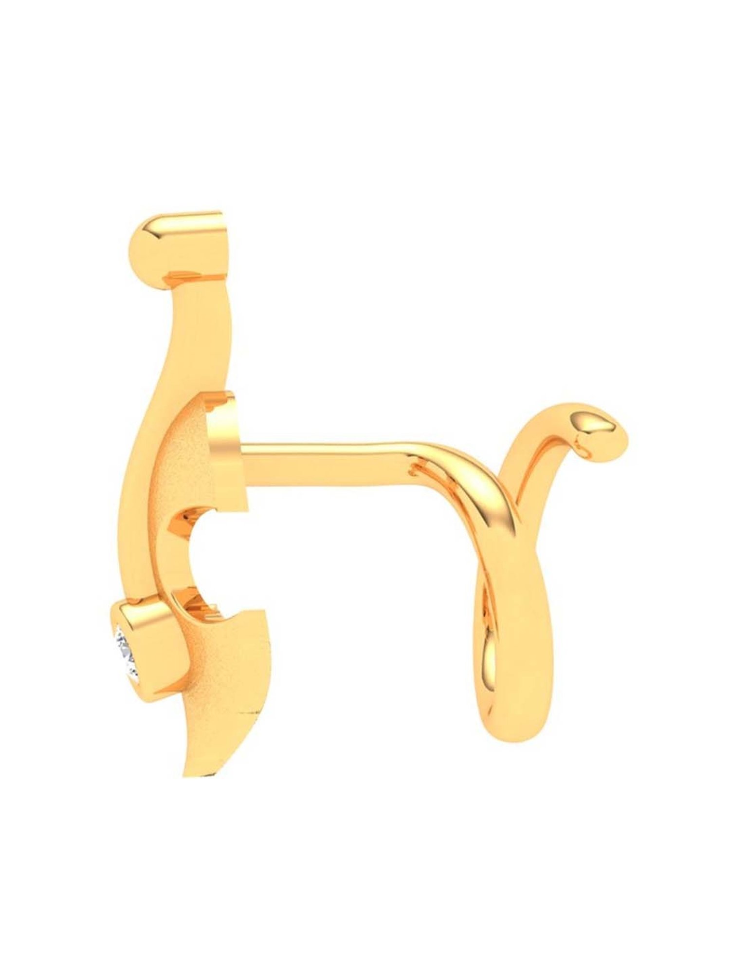 P.C. Chandra Jewellers 22k Gold Violin And Anchor Mixed Shaped Nosepin