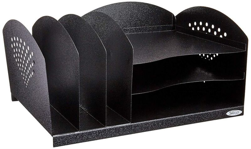 Home Office Desktop Wooden Trapezium Design Storage Romote Control Pen Holder