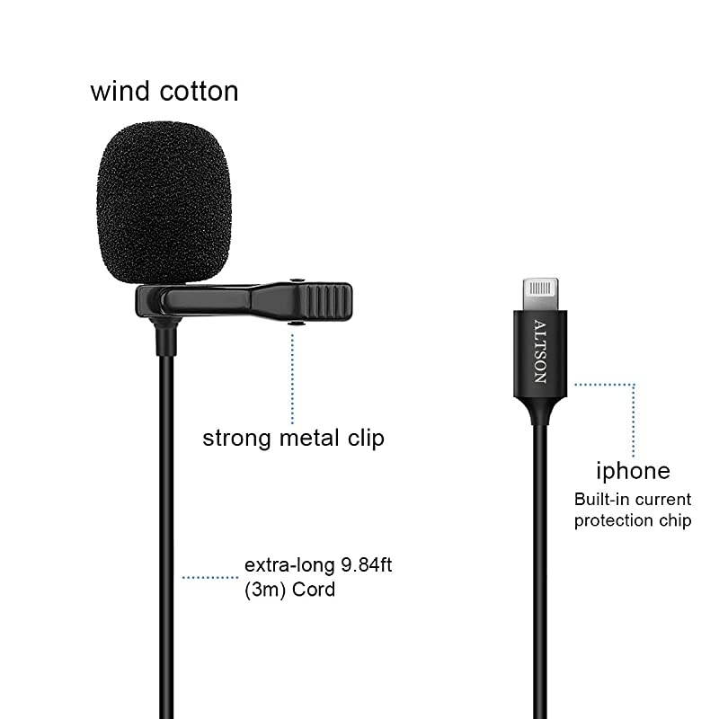 UltraCompact Clip Omnidirectional iPhone Microphone for iPhone78xrxs11PlusProiPadiPod for PodcastYouTubeInterviewVlogVideoLecture Recording Mini Microphone for iPhone98ft