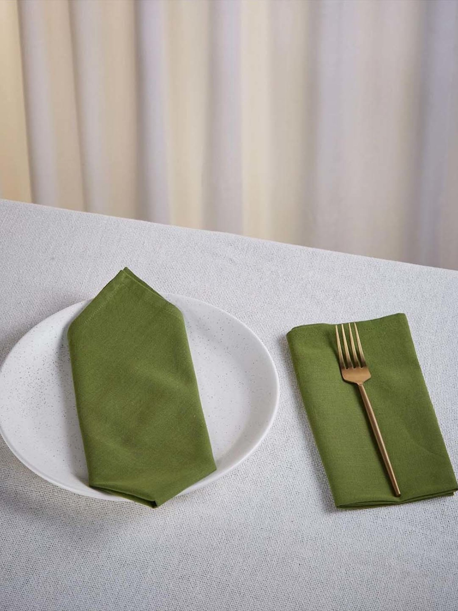 Fabindia Home Mysa Green Cotton 94 TC Napkins - Set of 6