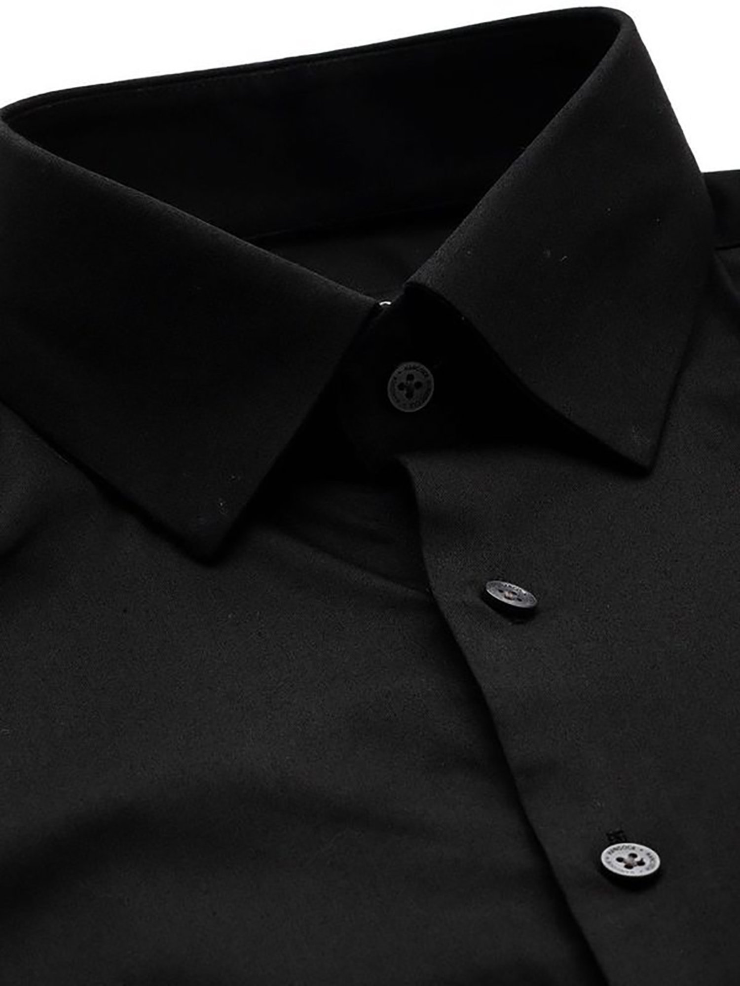 Hancock Black Slim Fit Solid Shirts