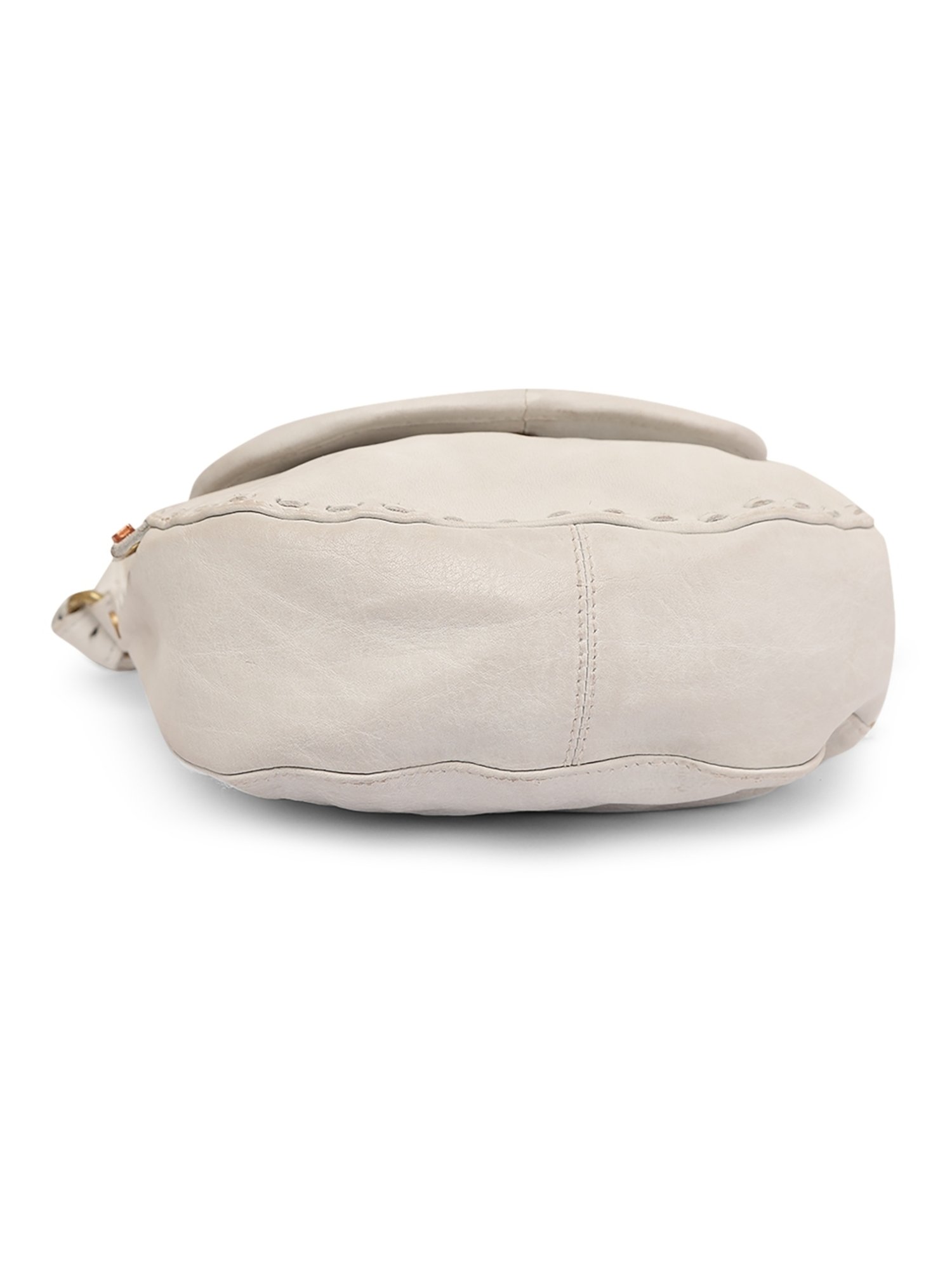 Art N Vintage Floral Bliss White Leather Embroidered Small Sling Handbag