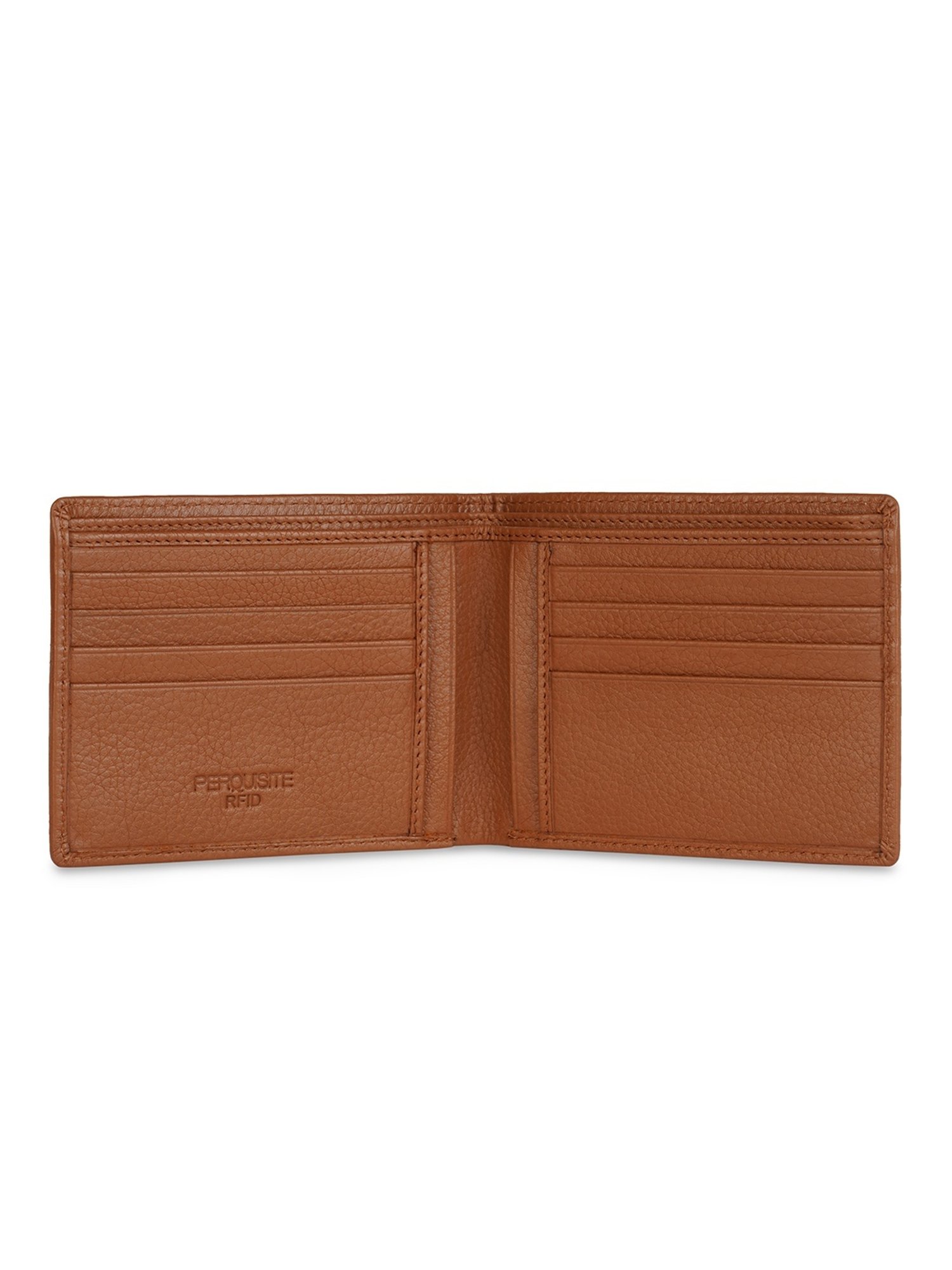 PERQUISITE Brown Casual Leather Bi-Fold Wallet for men