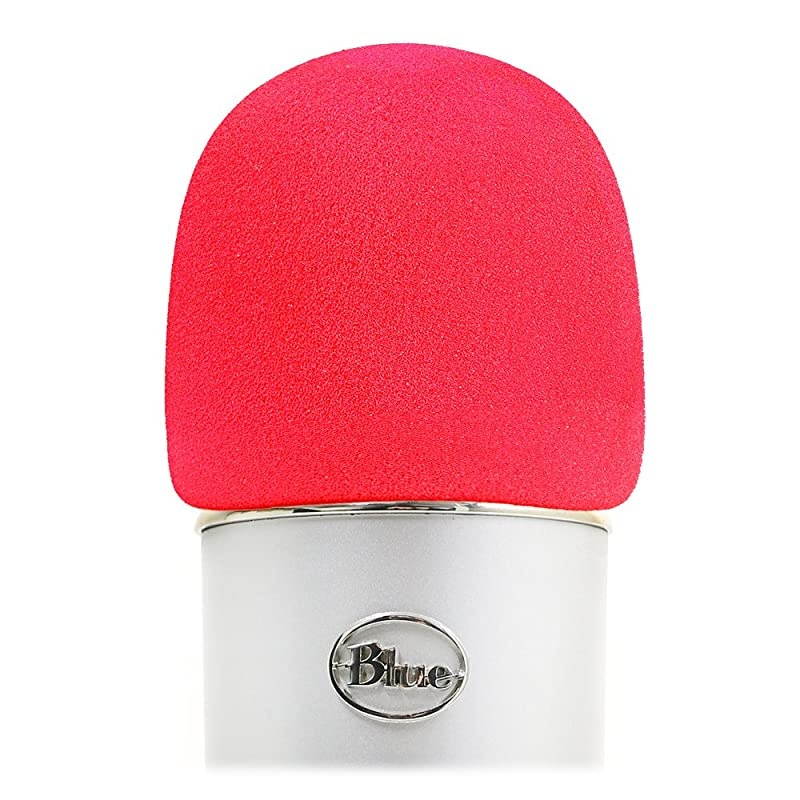 Foam Microphone Windscreen Large Size Microphone Cover for Blue Yeti Yeti Pro MXL Audio Technica and Other Large Microphones Red