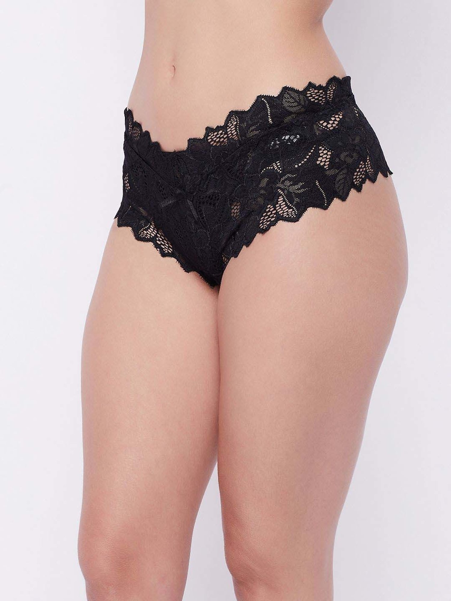 Secrets By ZeroKaata Black & Red Lace Work Hipster Panty - Pack Of 3