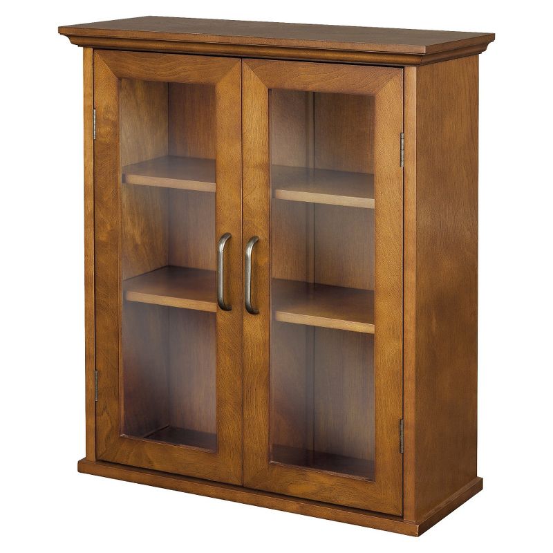 Avery Wall Cabinet Oil Oak Brown - Elegant Home Fashions