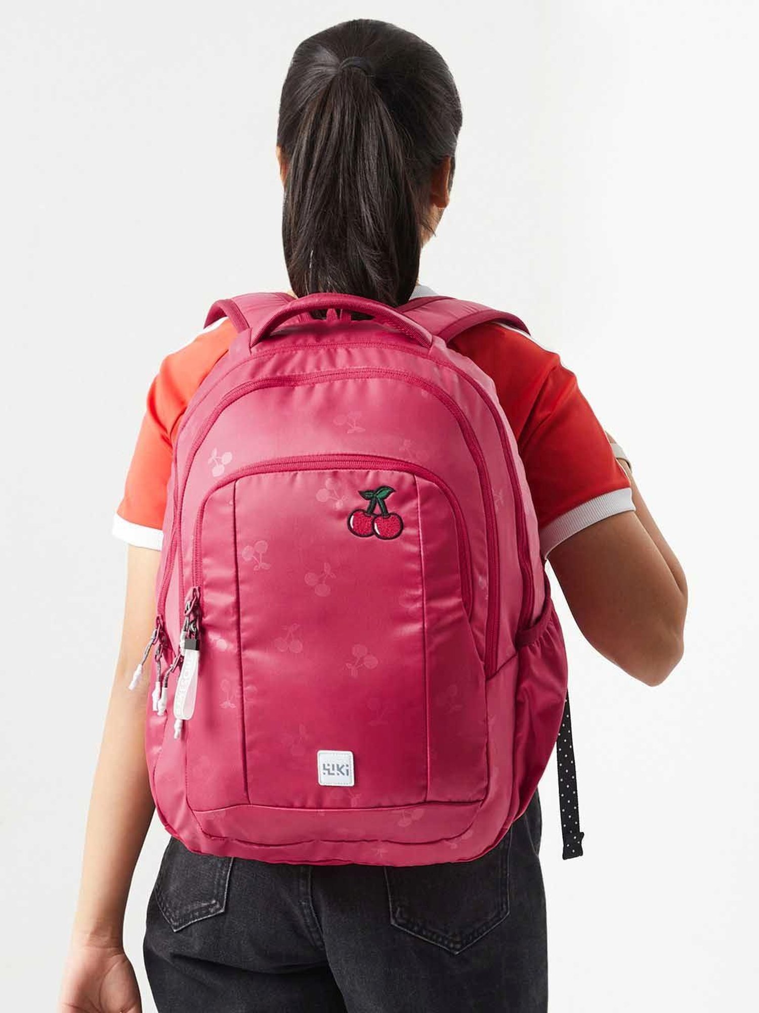 Wiki Back to School 2 Red Polyester Printed Backpack - 30 Ltrs