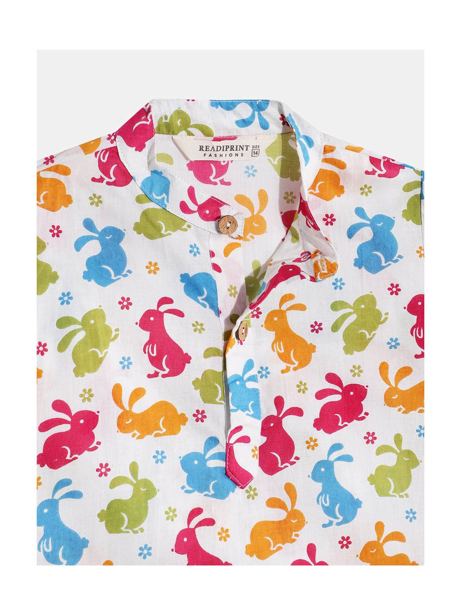 READIPRINT FASHIONS Kids White Printed Full Sleeves Kurta with Pyjamas