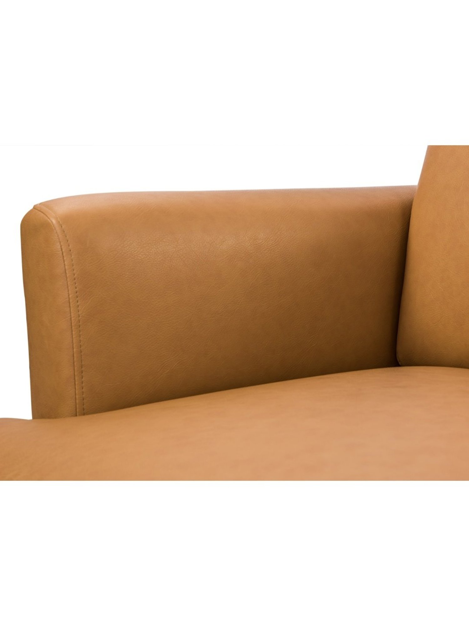 Durian Windsor Modern Camel Brown Premium Leatherette 1 Seater Sofa