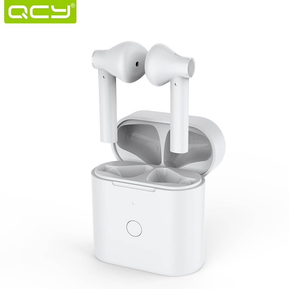QCY T7 TWS Earbuds Bluetooth 5.1 True Wireless Headphones HiFi Stereo Music Earphones Twins Sports Headset ENC Noise Cancelling Touch Control with Mic Charging Box QCY Smart APP