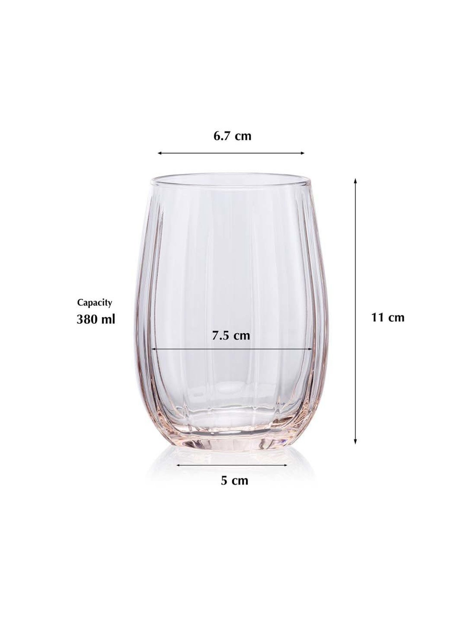 Pasabahce Pink Linka Whisky Glasses (0.38 L) - Set of 4