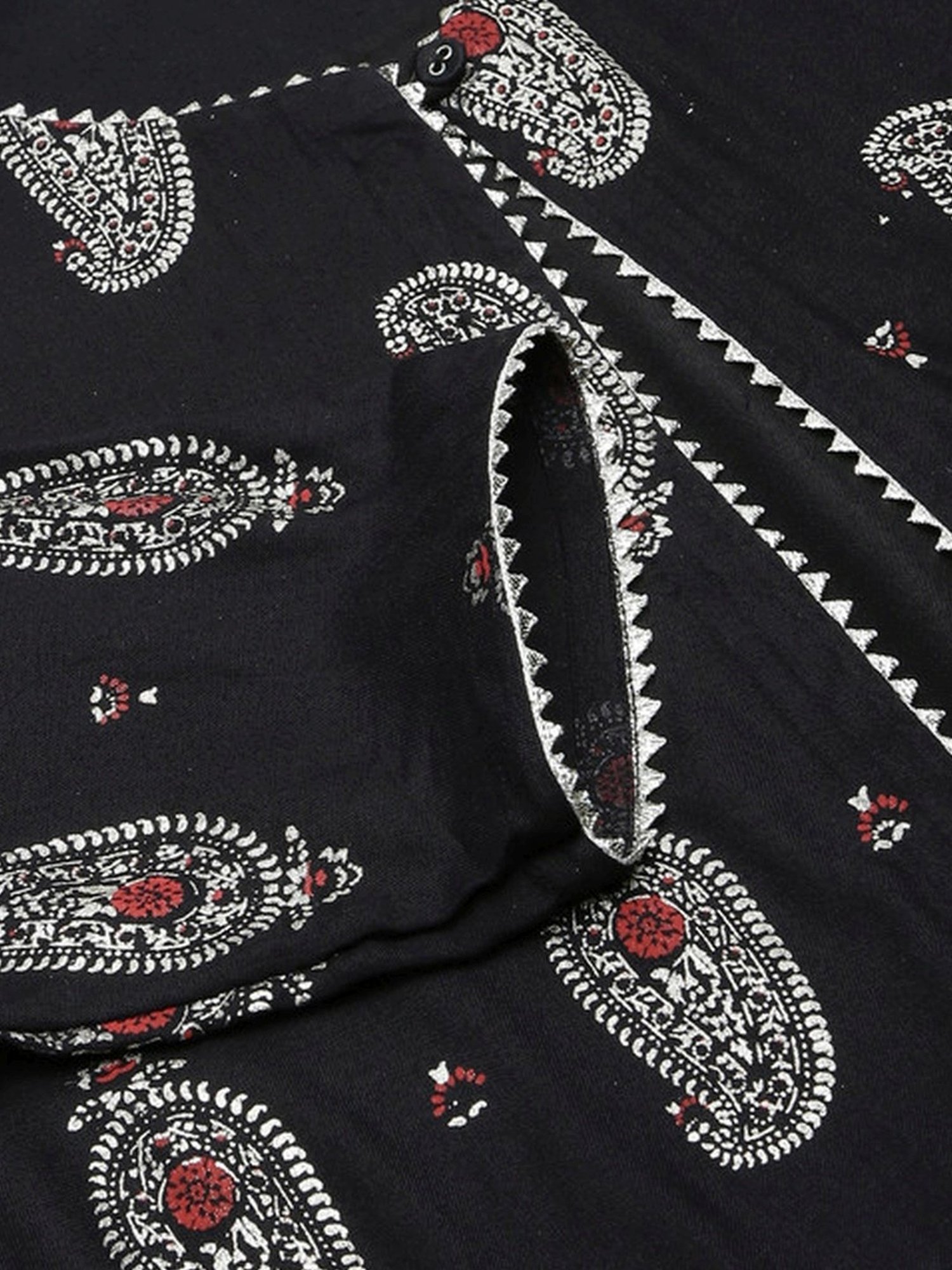 Skylee Black Printed A Line Kurta