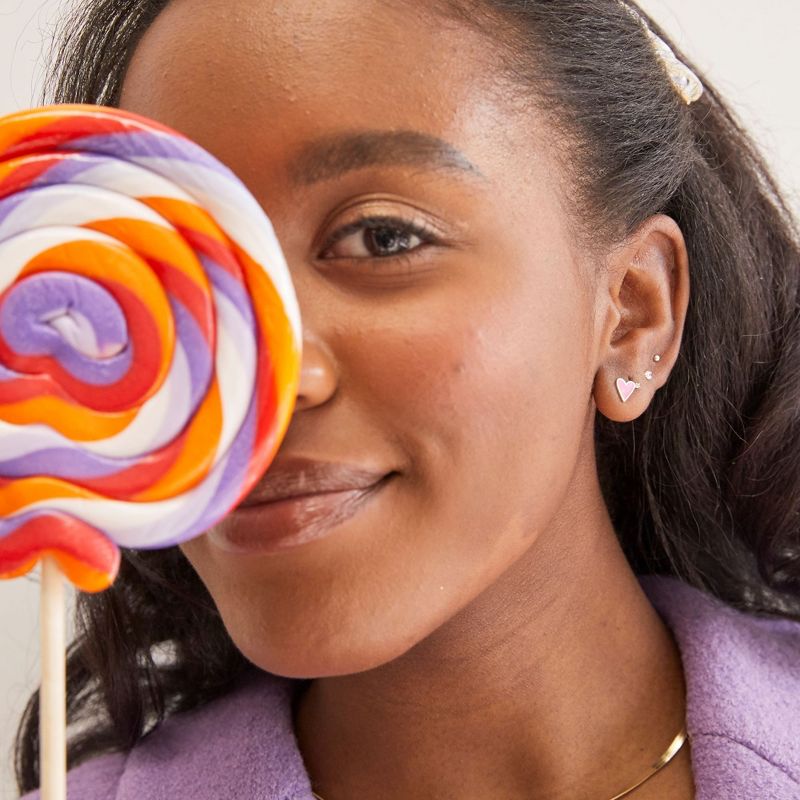 Rowan Neon Enamel Heart Stud Earrings