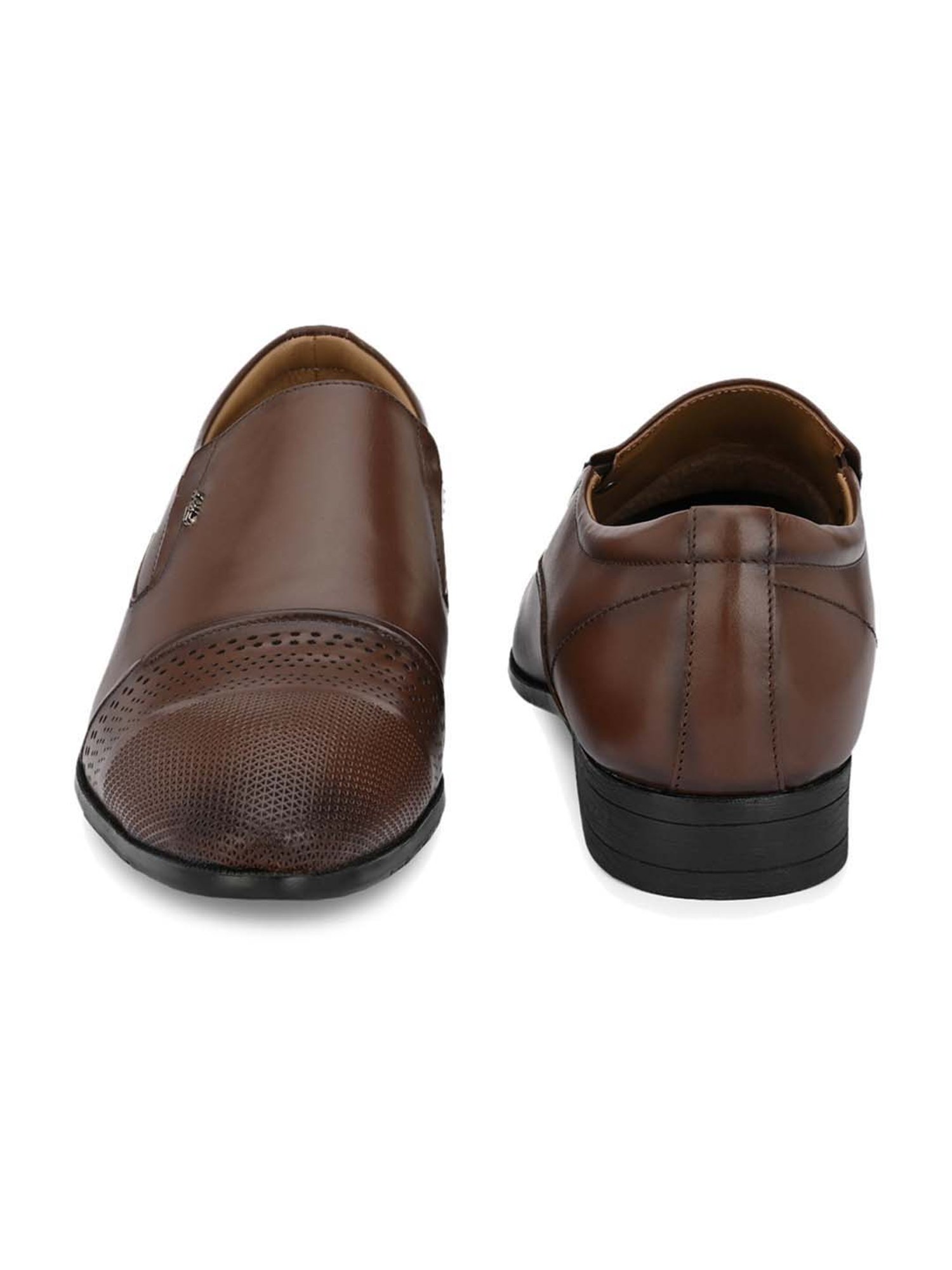 Hitz Men's Cognac Formal Slip-Ons