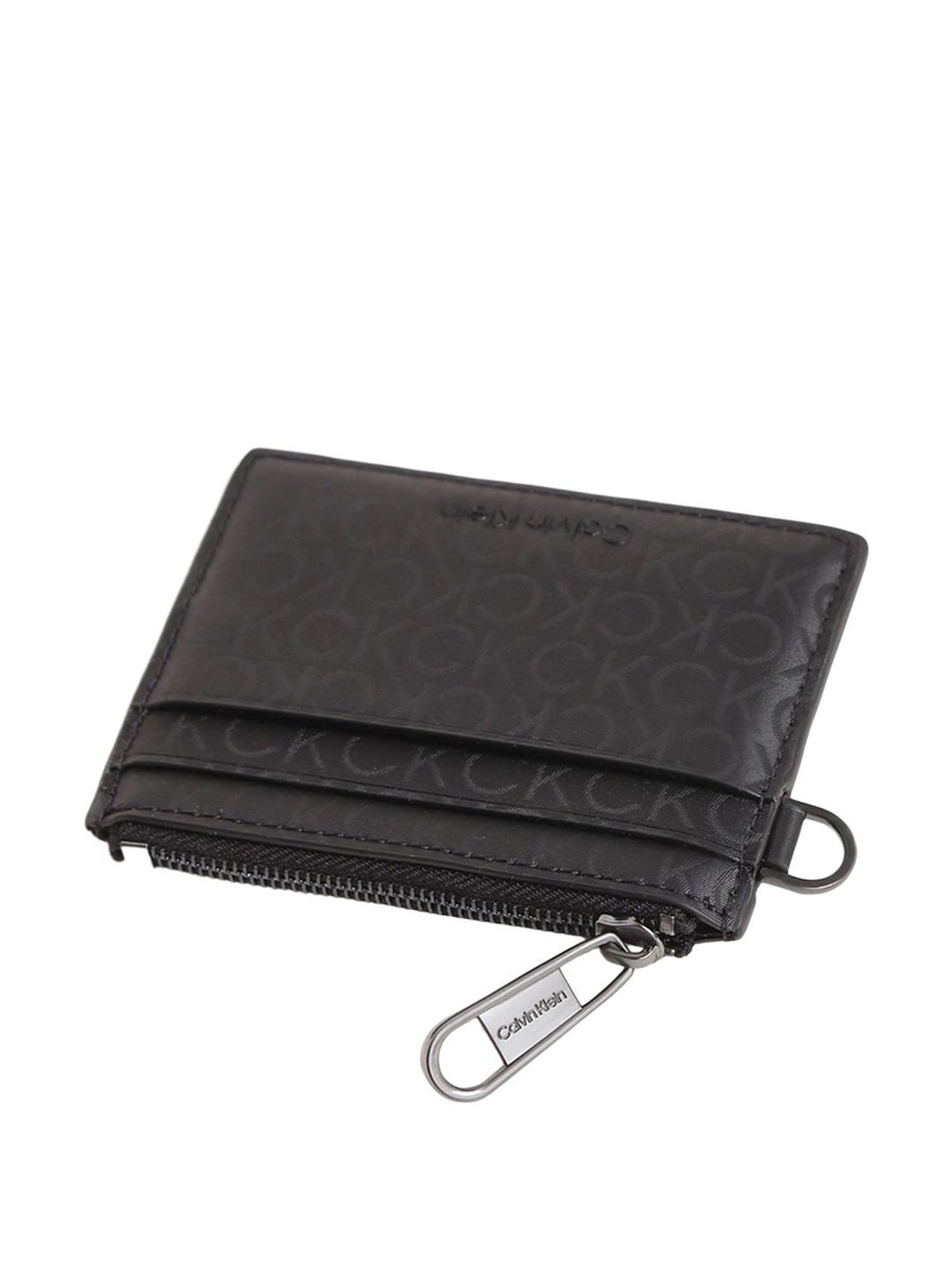 CALVIN KLEIN Black ELEVATED 4CC Logo Card Case