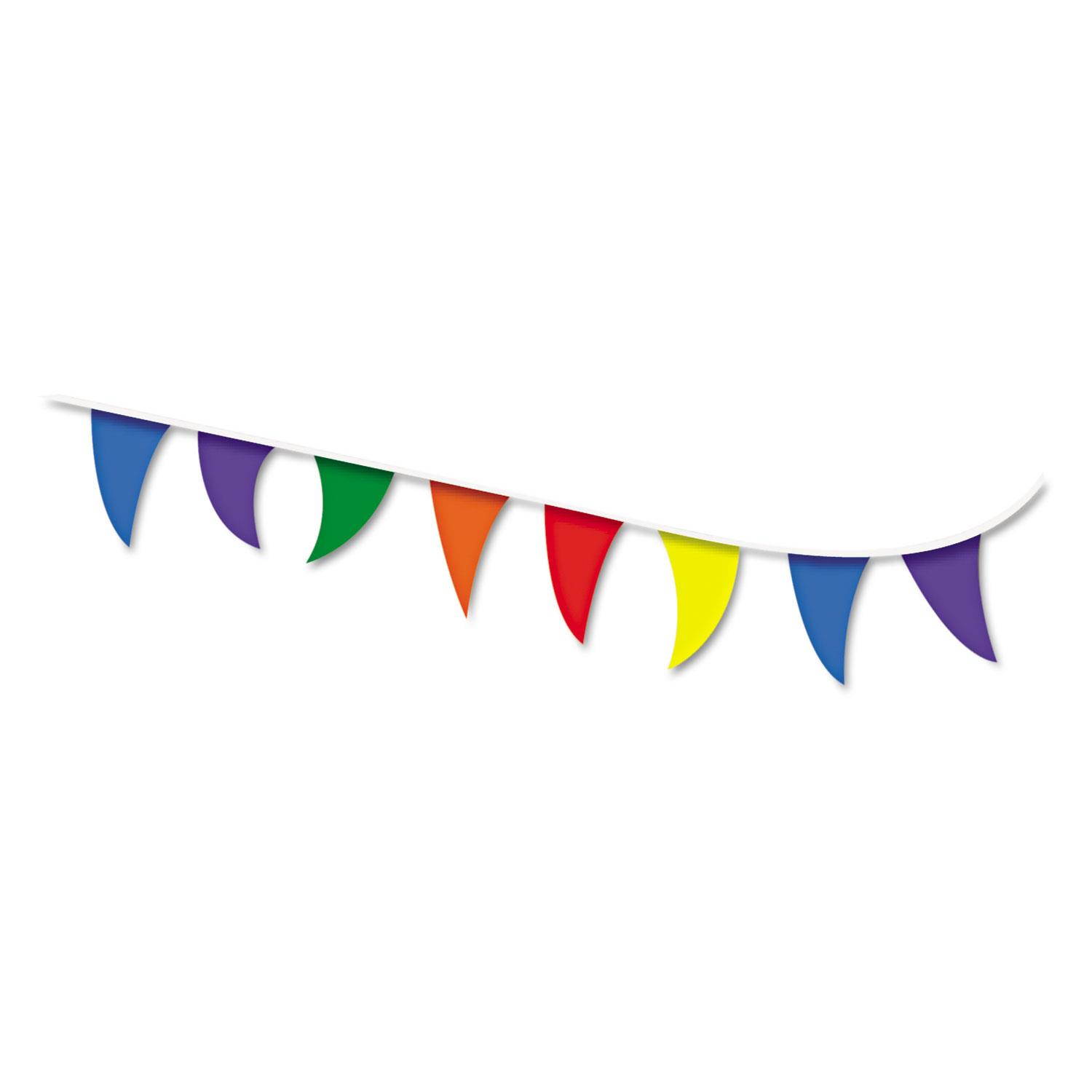 COSCO 098182 Strung Flags, Pennant, 30', Assorted Bright Colors