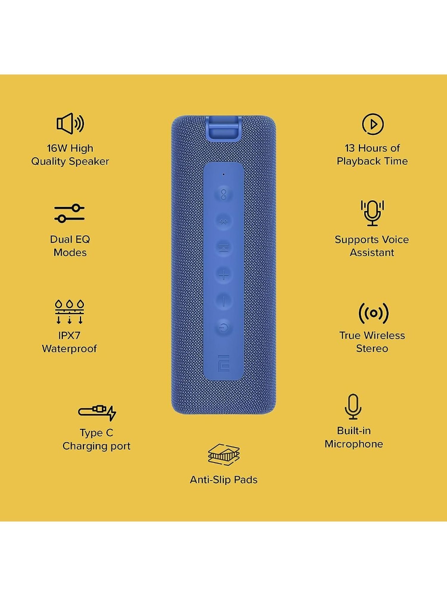 Xiaomi Portable Wireless Bluetooth 16W Hi-Quality Speaker with Upto 13hrs Playback (Blue)