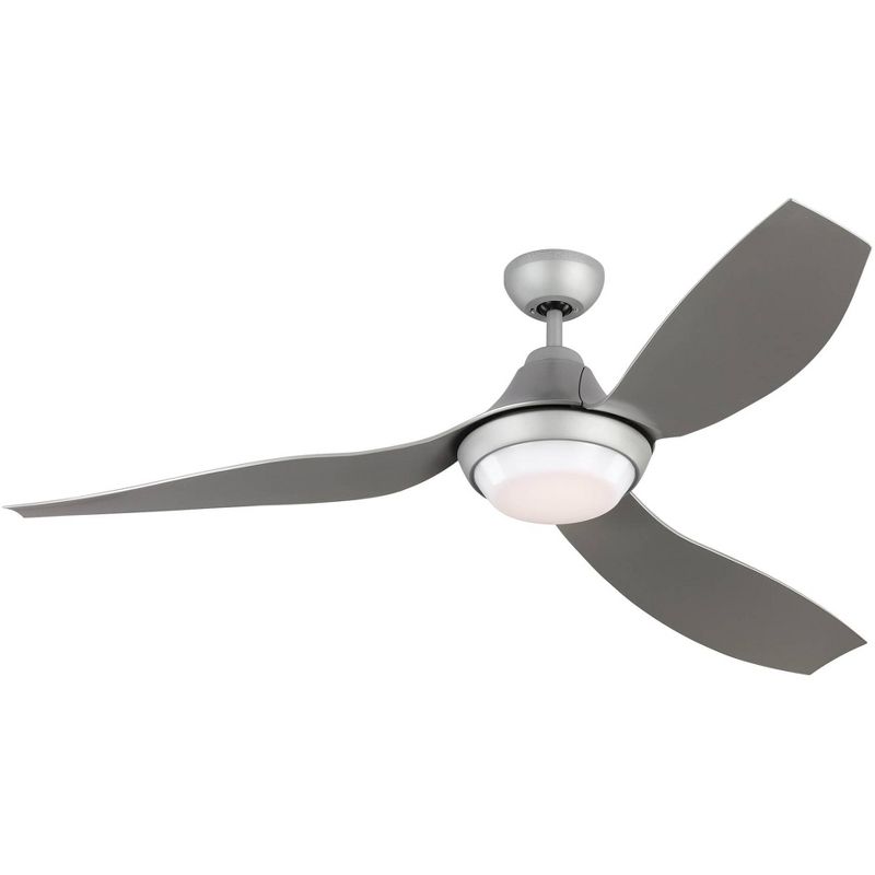52" Casa Vieja Modern Rustic 3 Blade Ceiling Fan with Remote Brushed Nickel Natural Wood House Bedroom Living Room Home Kitchen