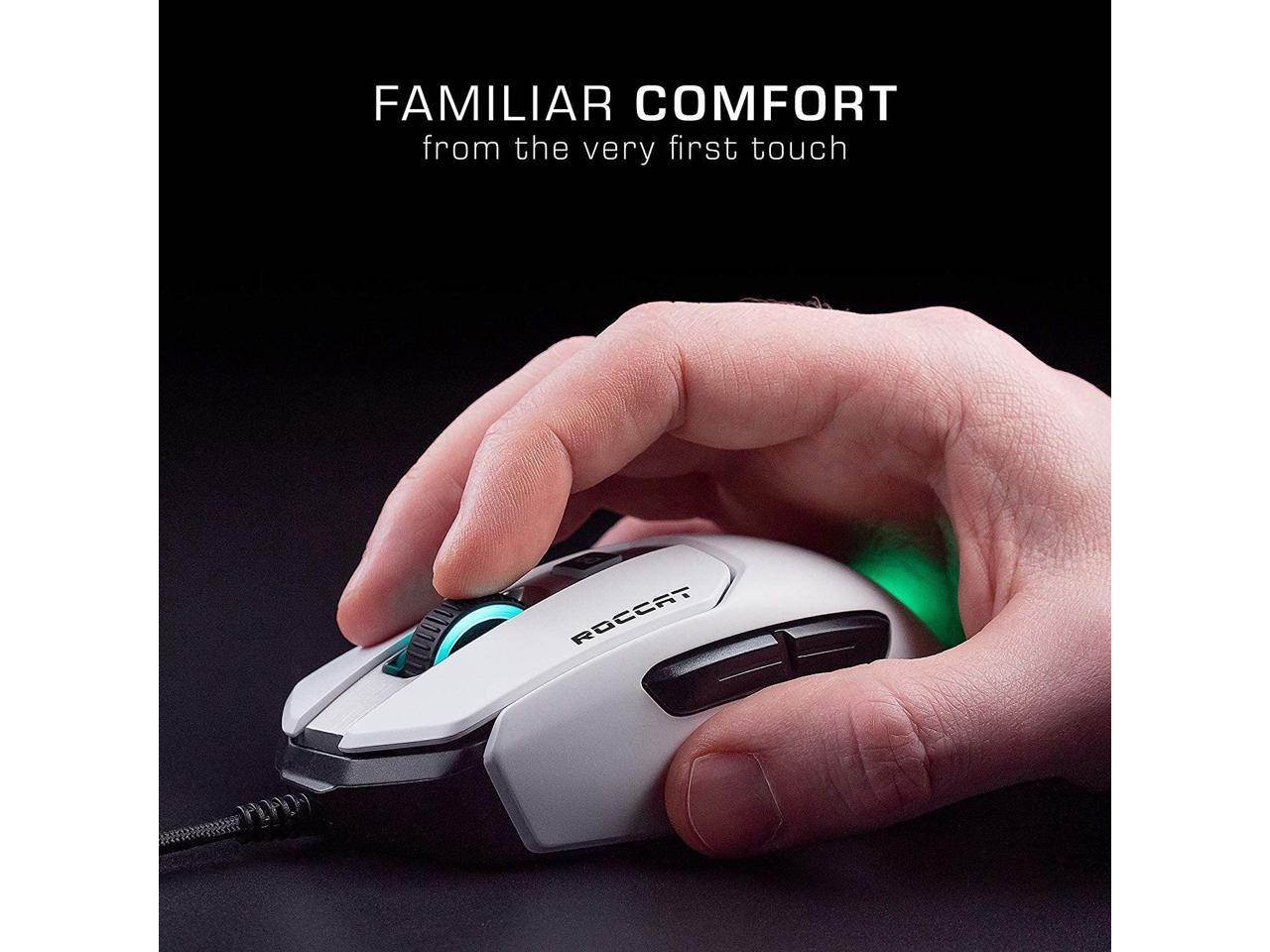 ROCCAT Kain 120 AIMO ROC-11-612-WE White Wired Optical Titan-Click RGB Gaming Mouse