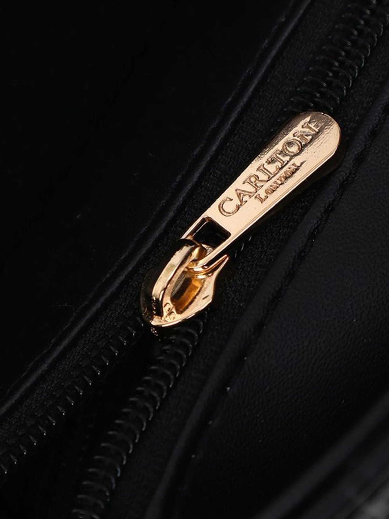 Carlton London Black Textured Medium Tote Handbag